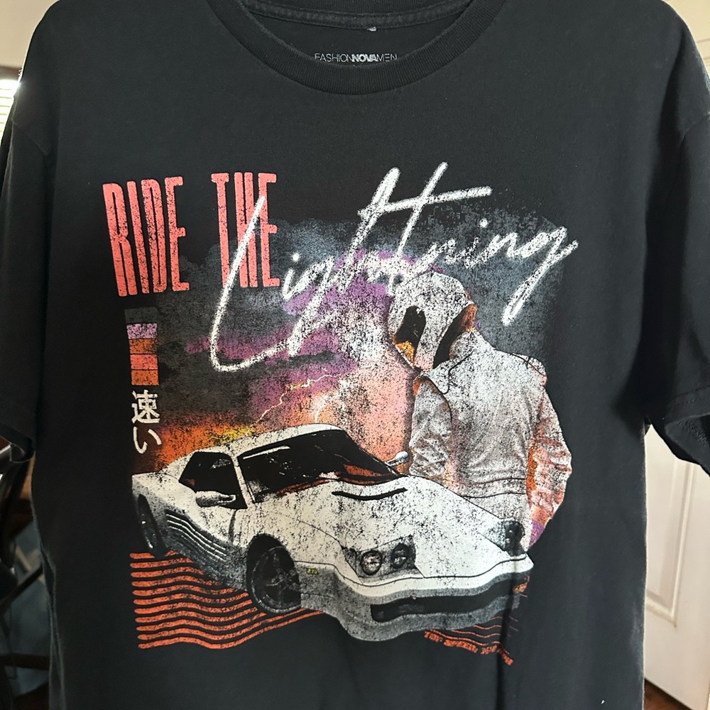 Fashion Nova Black 'Ride the Lightning' Tee